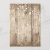 Rustiek Licht Bruin Hout w / Lichten, Bruiloft Inf Informatiekaartje (Achterkant)