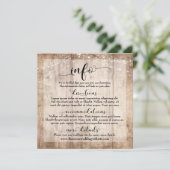 Rustiek Licht Bruin Hout w / Lichten, Bruiloft Inf Kaart (Staand voorkant)