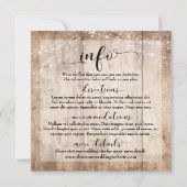 Rustiek Licht Bruin Hout w / Lichten, Bruiloft Inf Kaart (Voorkant)