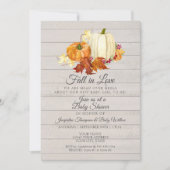 Rustiek Licht Grijs Houten Pompoen Meisje Baby sho Kaart (Voorkant)