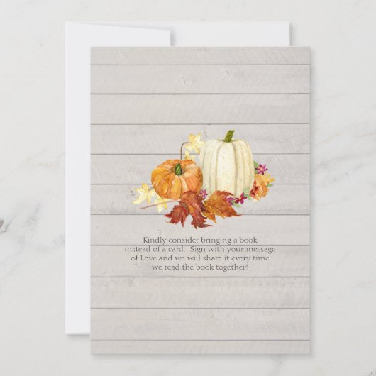 Rustiek Licht Grijs Houten Pompoen Meisje Baby sho Kaart (Achterkant)