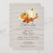 Rustiek Licht Grijs Houten Pompoen Meisje Baby sho Kaart (Voorkant / Achterkant)