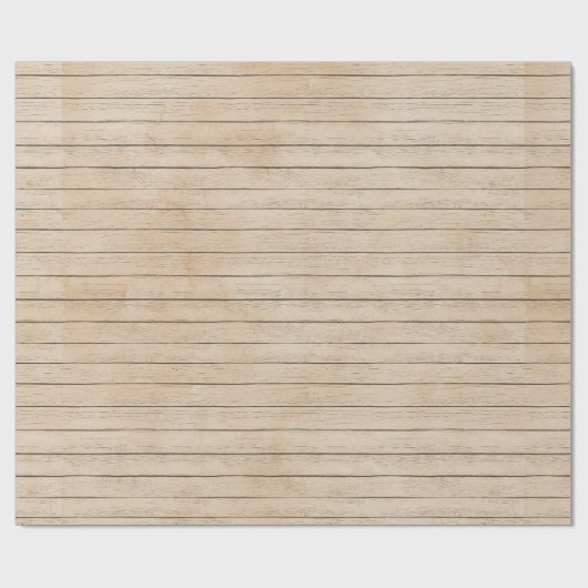 Rustiek  licht houten planken textuurpatroon cadeaupapier (Vlak)