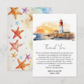 Rustiek Licht Huis Zee Side nautische bruiloft Bedankkaart (Voorkant / Achterkant)