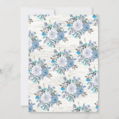 Rustiek Lichtblauw Waterverf Bloemen Baby shower Kaart (Achterkant)