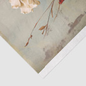 Rustiek Lichtgrijs Blauw, Beige & Rood Bloemen & V Tissuepapier (Detail)