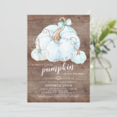 Rustiek lief klein pompoen jongens Baby shower Kaart (Staand voorkant)