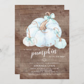 Rustiek lief klein pompoen jongens Baby shower Kaart (Voorkant / Achterkant)