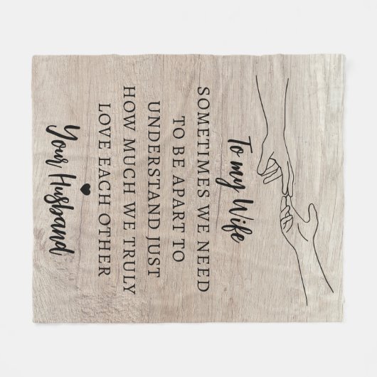 Rustiek Liefde Quote Vrouw Man Fleece Deken (Voorkant (Horizontaal))