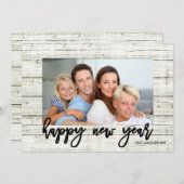 Rustiek Lijst Gelukkig Nieuwjaar Script Vakantiefo Feestdagenkaart (Voorkant / Achterkant)