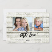 Rustiek Lijst Gelukkig Nieuwjaar Script Vakantiefo Feestdagenkaart (Achterkant)