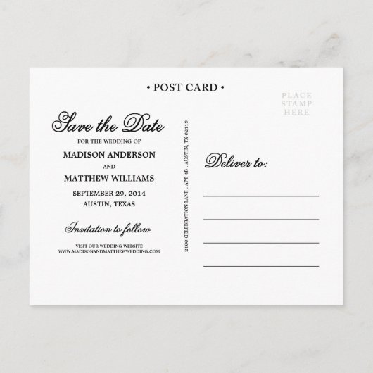 rustiek Lijst | Het Briefkaart Datum opslaan (Achterkant)