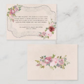 Rustiek lijst roze bloemenboek baby shower boeken informatiekaartje (Voorkant / Achterkant)