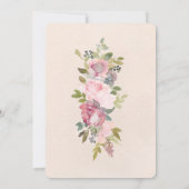 Rustiek Lijst Roze Bourgondië Bloemen Doop Kaart (Achterkant)