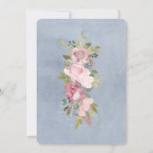 Rustiek Lijst Roze Bourgondië Bloemen Doop Kaart (Achterkant)