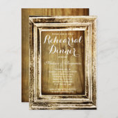 Rustiek Lijst Schuur Hout Repetitie Diner Uitnodig Kaart (Voorkant / Achterkant)