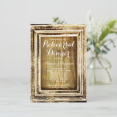 Rustiek Lijst Schuur Hout Repetitie Diner Uitnodig Kaart (Staand voorkant)