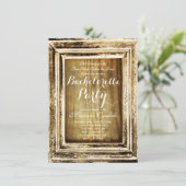 Rustiek Lijst schuur hout vrijgezellenfeest nodigt Kaart (Staand voorkant)