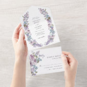 Rustiek Lila alles in één keer All In One Uitnodiging (Afscheurbaar)