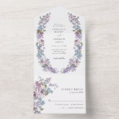 Rustiek Lila alles in één keer All In One Uitnodiging (Binnen)