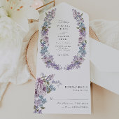 Rustiek Lila alles in één keer All In One Uitnodiging