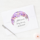 Rustiek Lila Paarse Bloemen Baby shower Label (Envelop)