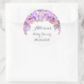 Rustiek Lila Paarse Bloemen Baby shower Label (Tas)