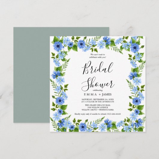 Rustiek Lila Plein Bruids Douche Uitnodiging (Voorkant / Achterkant)