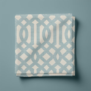 Rustiek linnen beige en blauwe Trellis Stof
