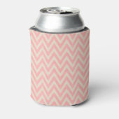 Rustiek Linnen Beige en Roze Chevron Monogram Blikjeskoeler (Blikje Achterkant)