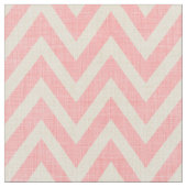 Rustiek linnen beige en roze chevron stof (Close Up)