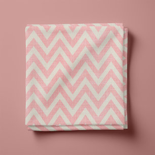 Rustiek linnen beige en roze chevron stof