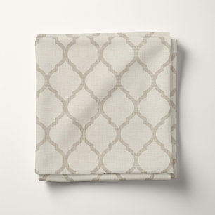 Rustiek Linnen Beige en Taupe Marokkaanse Quatrefo Stof