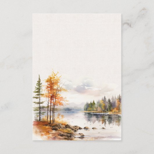 Rustiek linnen met herfst meer Bruiloft RSVP Kaart (Achterkant)