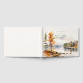 Rustiek linnen met herfst meer Wedding Guest Book Gastenboek (Volledig)