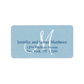 Rustiek Linnen Monogram voor Bruiloften Etiket (Voorkant)