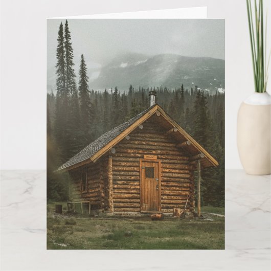 RUSTIEK LOG CABINE LEEG WENSKAART KAART (Voorkant)