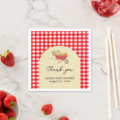 Rustiek lokaal geteeld Red Gingham Baby shower Servet (Insitu)