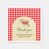 Rustiek lokaal geteeld Red Gingham Baby shower Servet (Voorkant)