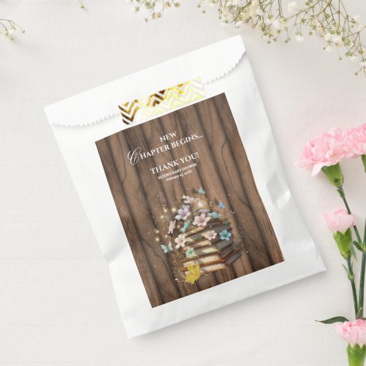 Rustiek Magische Storybooks Baby shower Bedankzakje (Gezegeld)