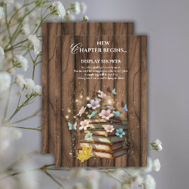 Rustiek Magische Storybooks Baby shower Informatiekaartje