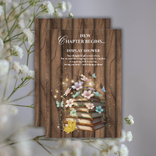 Rustiek Magische Storybooks Baby shower Informatiekaartje