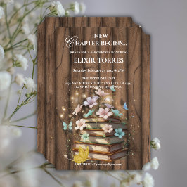 Rustiek Magische Storybooks Baby shower Kaart