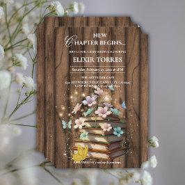 Rustiek Magische Storybooks Baby shower Kaart