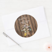 Rustiek Magische Storybooks Baby shower Ronde Sticker (Envelop)