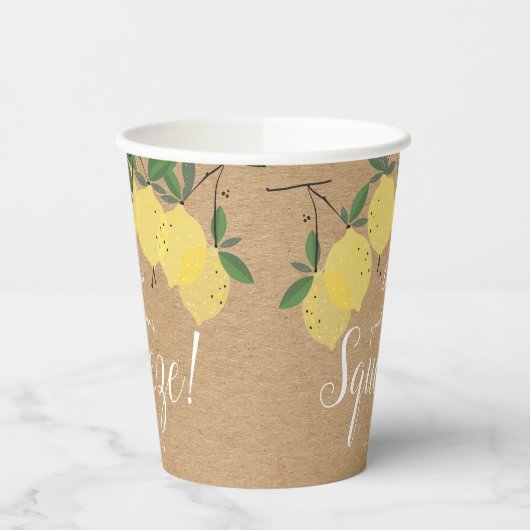 Rustiek Main Squeeze Lemons Vrijgezellenfeest Papieren Bekers (Links)