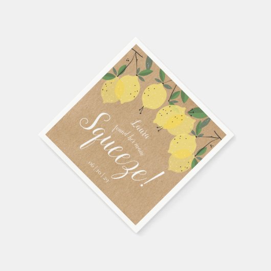 Rustiek Main Squeeze Lemons Vrijgezellenfeest Servet (Hoek)
