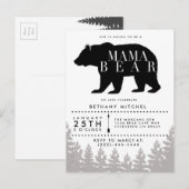 Rustiek Mama Beer | BABY SHOWER Uitnodiging Briefkaart (Voorkant / Achterkant)