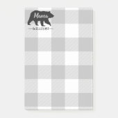 Rustiek Mama Beer Grijs Zwart Monogram Naam 4x6 Post-it® Notes (Voorkant)