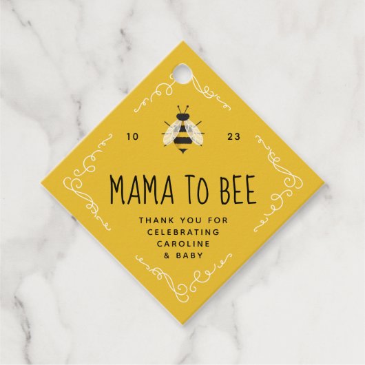 Rustiek Mama naar Bee Baby shower Bedankjes Labels (Voorkant)